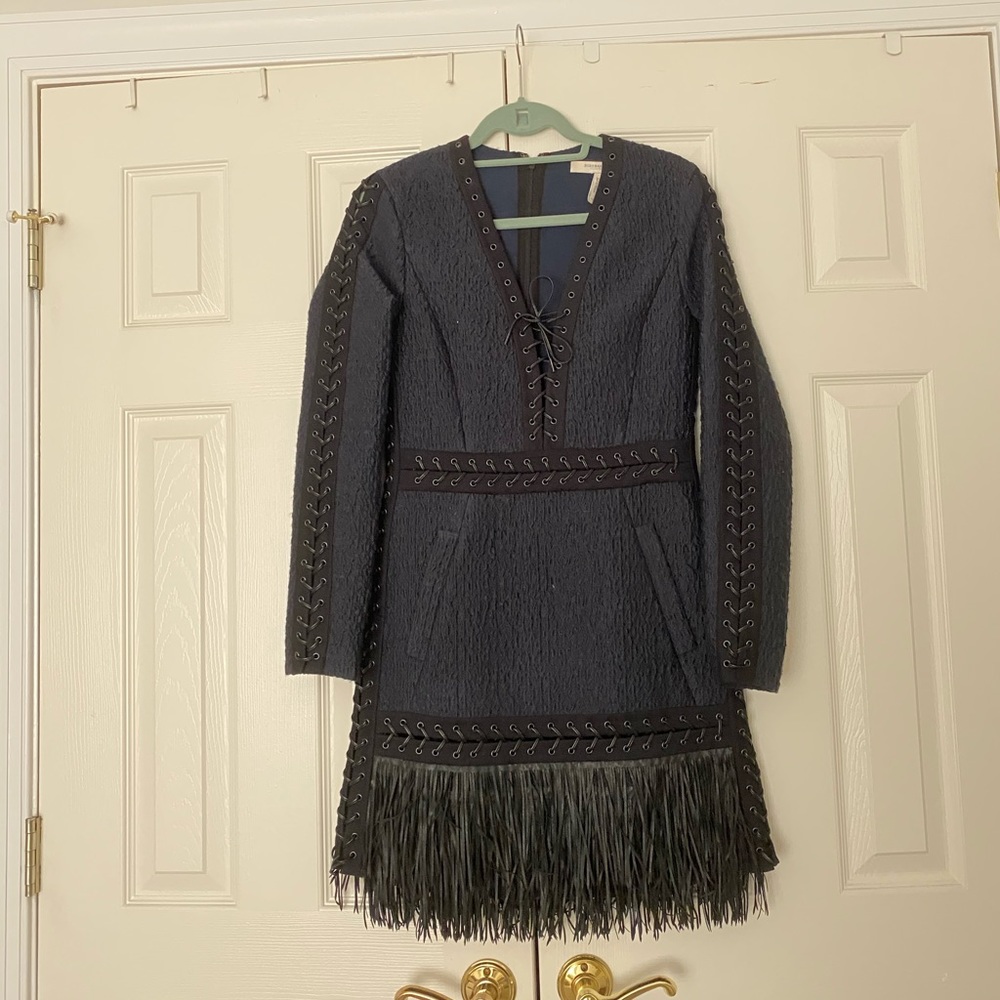 [BCBGMaxAzria Runway] dress with leather fringe